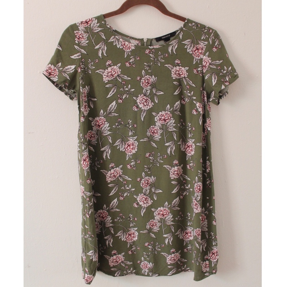 Green Flowered Sundress Forever 21